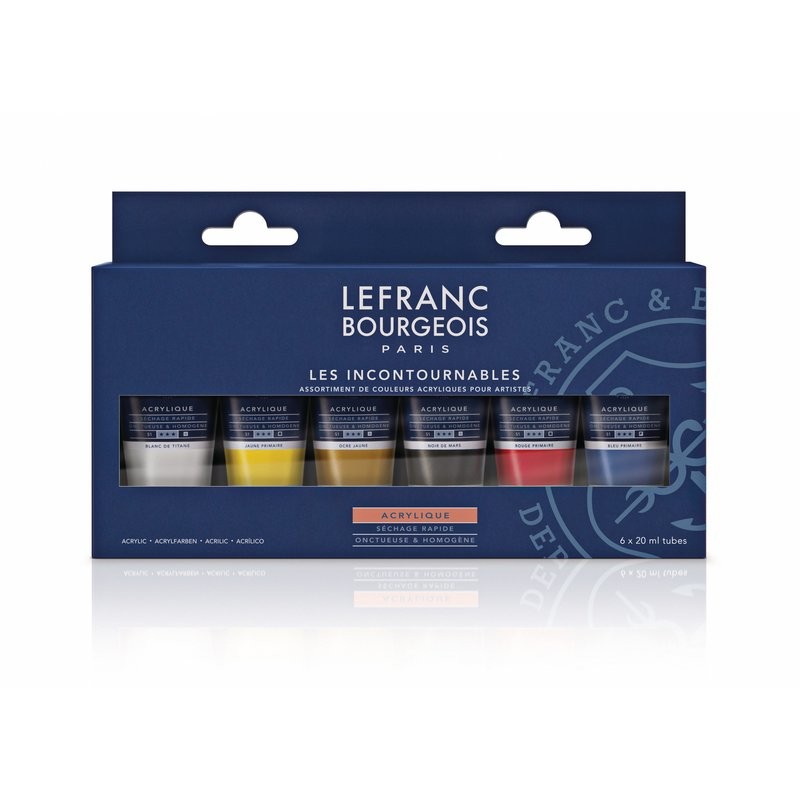 Lefranc Acrilico Fine Set Essentials 6 tubi da 20ml