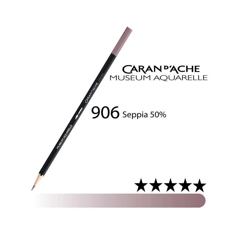 906 - Caran d'Ache matita acquerellabile Museum Seppia 50%