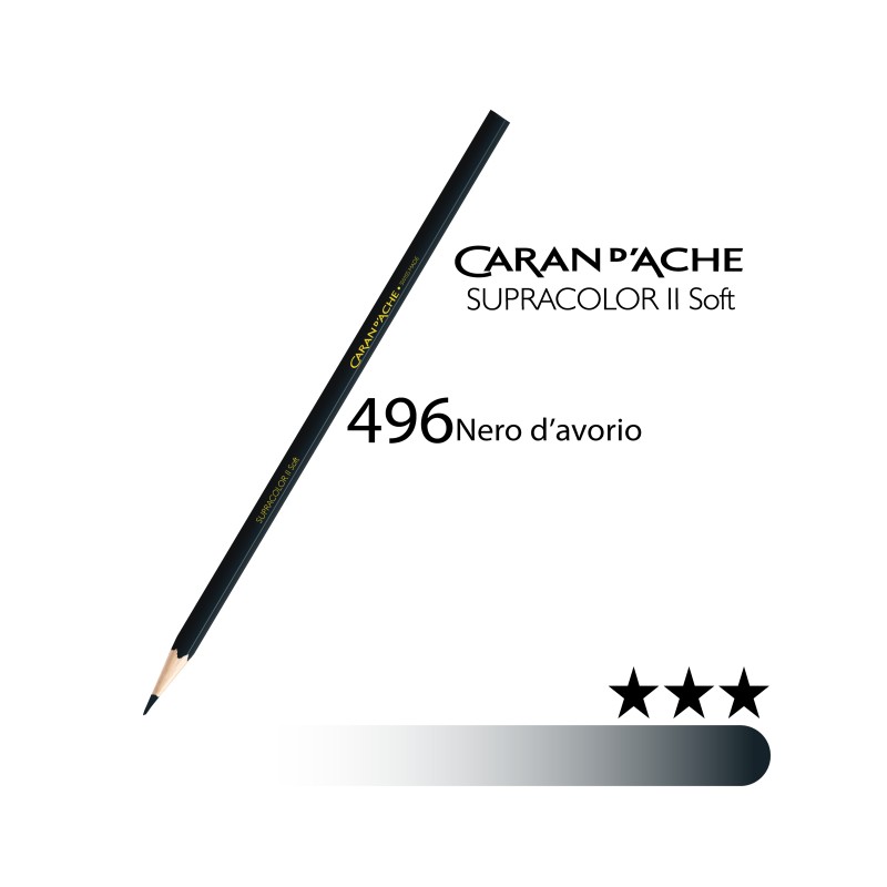 496 - Caran d'Ache matita acquerellabile Supracolor Nero avorio