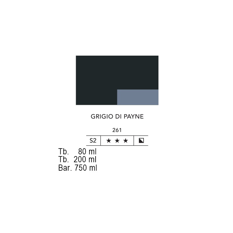 261 - Lefranc acrilico fine grigio di payne