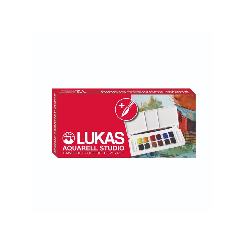 Lukas Aquarell Studio Travel Box 12 mezzi godet