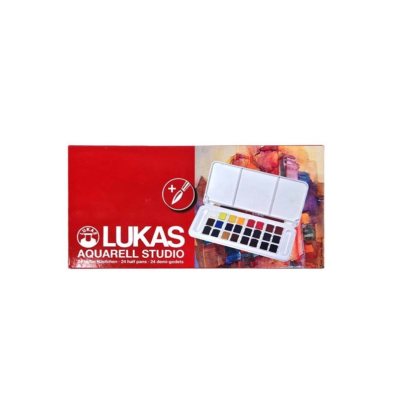 Lukas Aquarell Studio Travel Box 24 mezzi godet