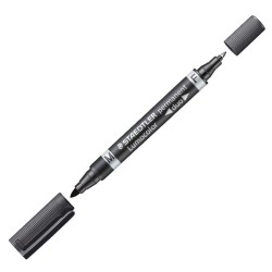 Staedtler Lumocolor Permanent Duo M-F Nero Punte 0,6mm e 1,5mm