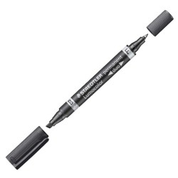 Staedtler Lumocolor Permanent Duo B-F Nero Punte 0,6mm e 1,5-4mm