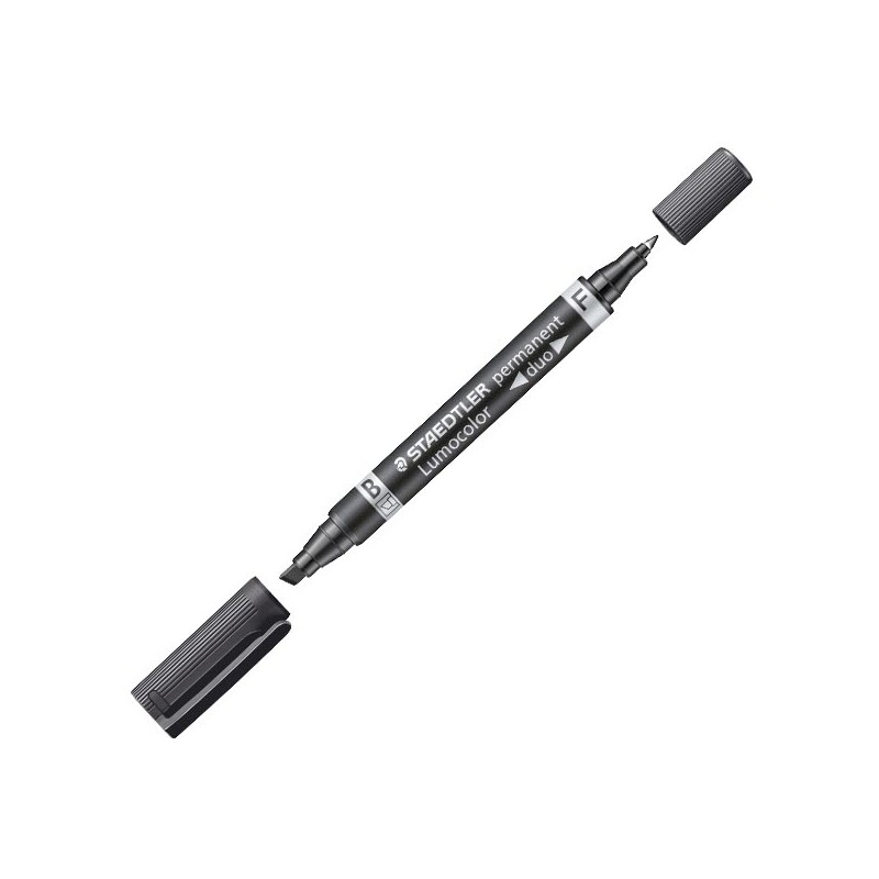 Staedtler Lumocolor Permanent Duo B-F Nero Punte 0,6mm e 1,5-4mm