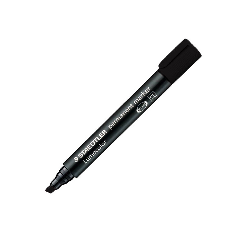 Staedtler Lumocolor Permanent Marker Nero Punta a Scalpello 2-5mm