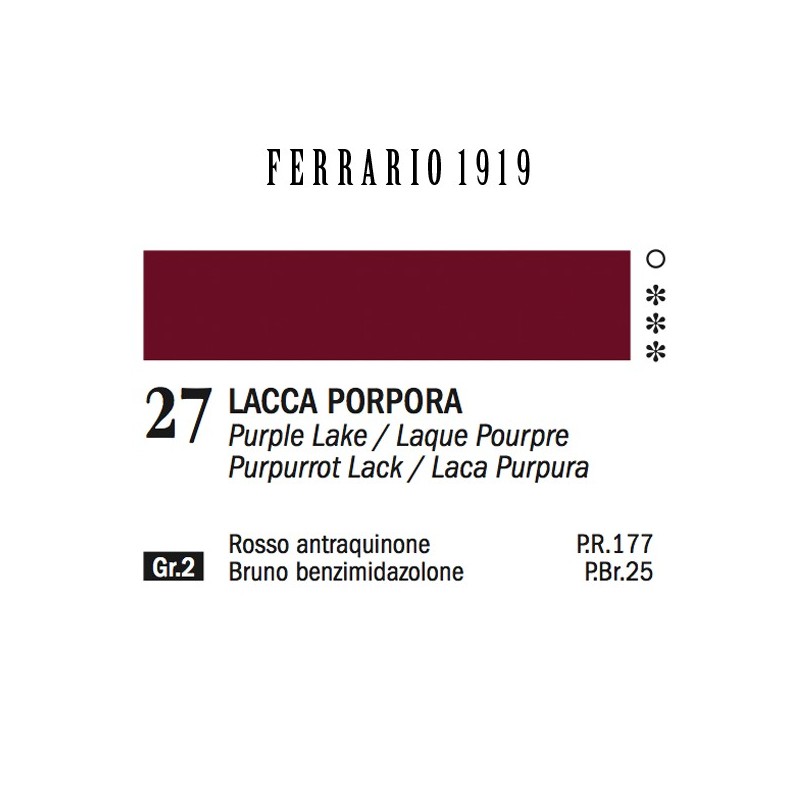 027 - Ferrario Olio 1919 Lacca porpora