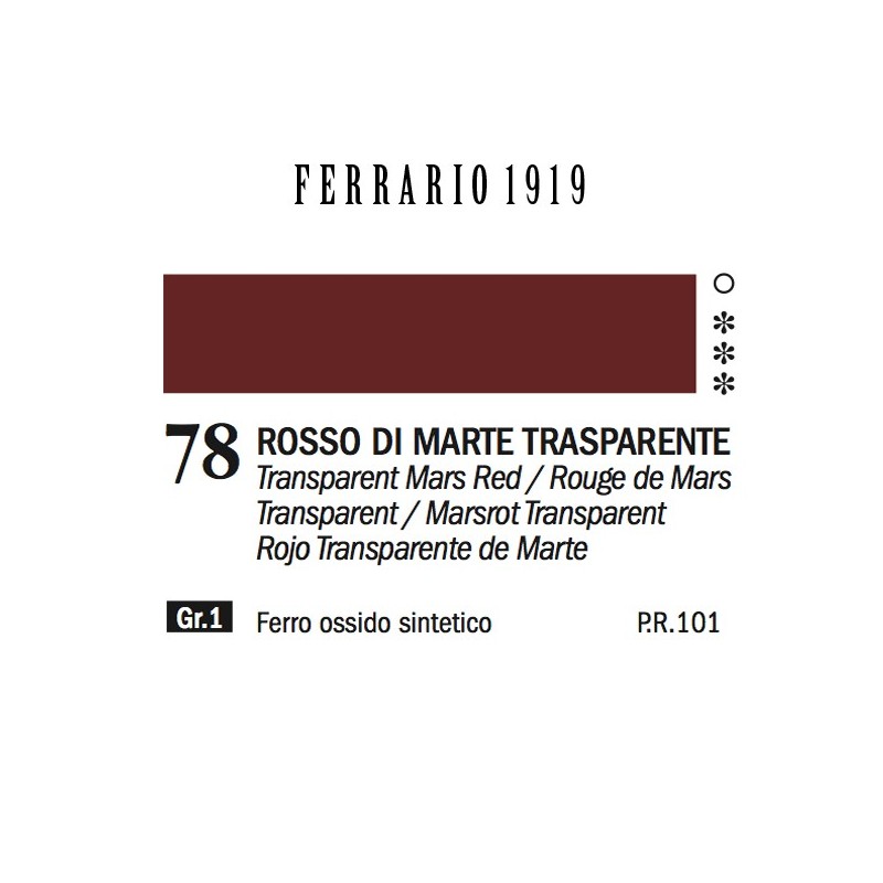 078 - Ferrario Olio 1919 Rosso di marte trasparente