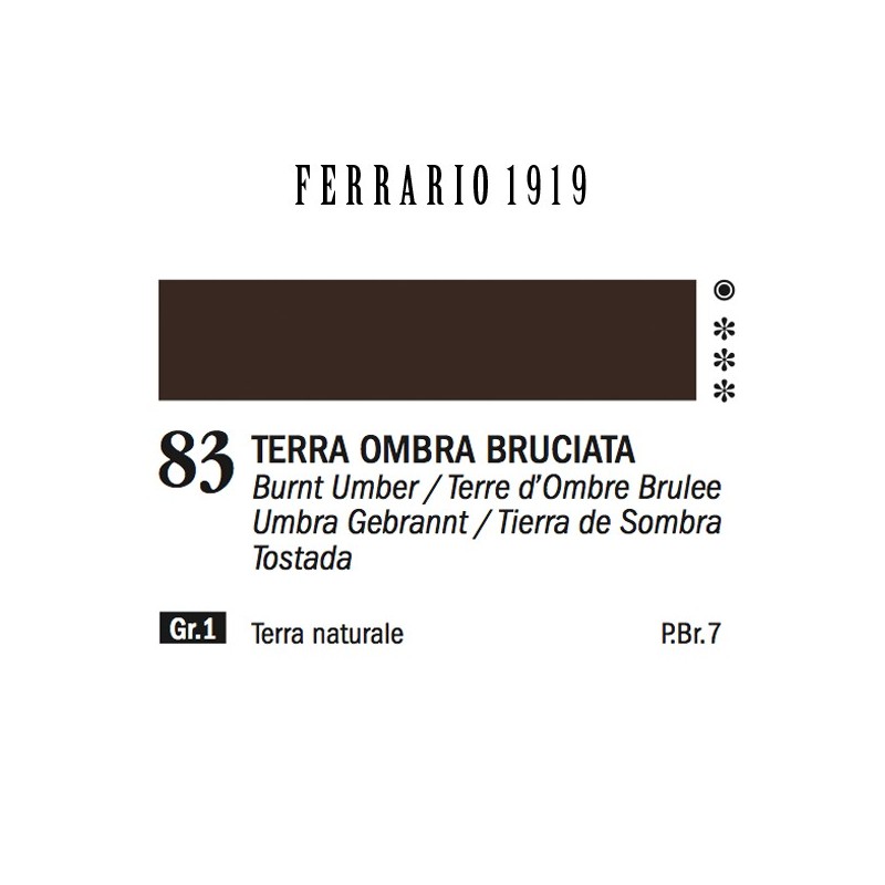 083 - Ferrario Olio 1919 Terra ombra bruciata