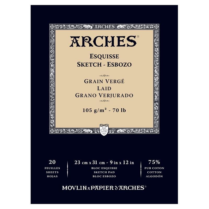 Arches Esquisse Bianco Naturale, blocco collato 1 lato, 20 fogli, cm 23x31, 105gr/mq