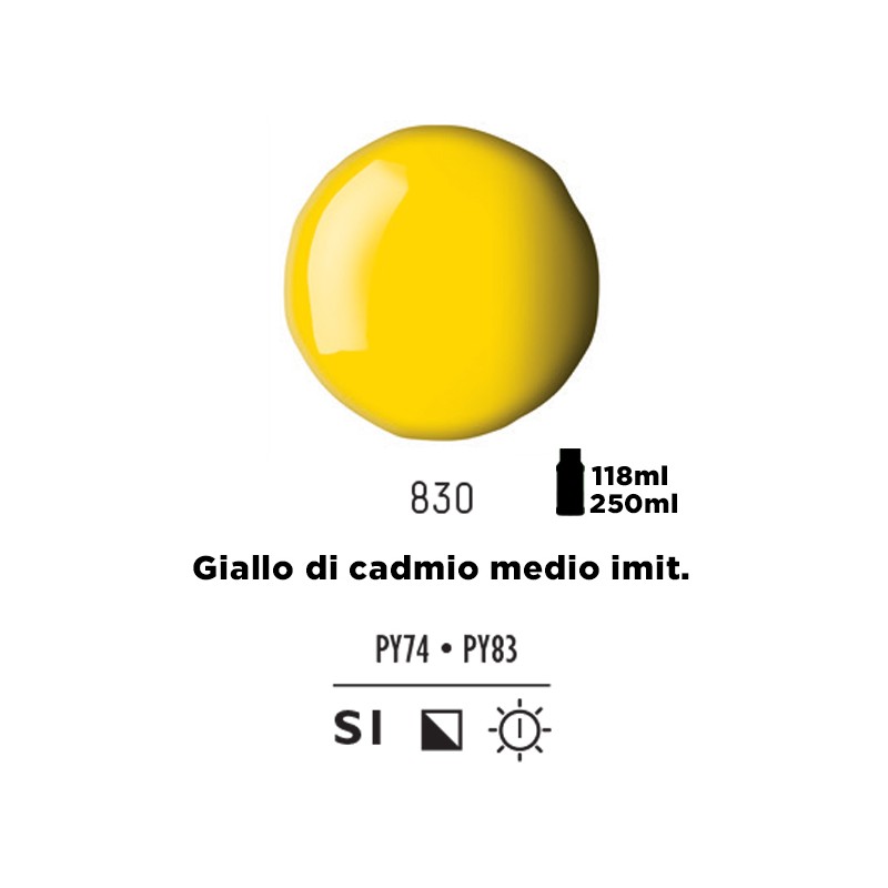 830 - Liquitex Basics Acrylic Fluid Giallo Di Cadmio Medio Imit.