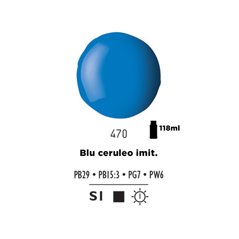 470 - Liquitex Basics Acrylic Fluid Blu Ceruleo imit.