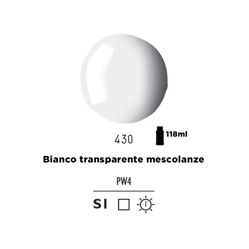 430 - Liquitex Basics Acrylic Fluid Bianco Transparente Per Mescolanze