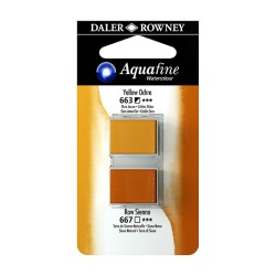 017 - Daler Rowney Aquafine Watercolour Ocra gialla e Terra di Siena naturale