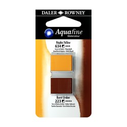 019 - Daler Rowney Aquafine Watercolour Giallo di napoli e Terra d'ombra bruciata