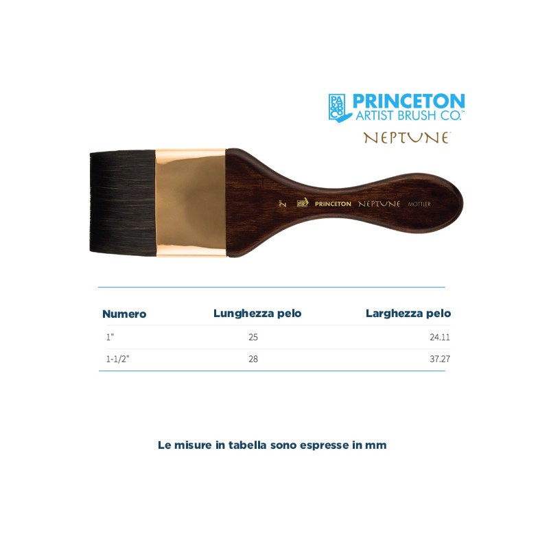 Princeton Neptune Serie n.P4750 pennellessa sintetica scoiattolo, manico corto