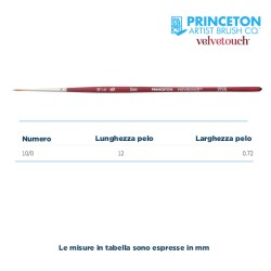 Princeton Velvetouch Serie n.P3950 pennello sintetico fibra mista liner, manico corto