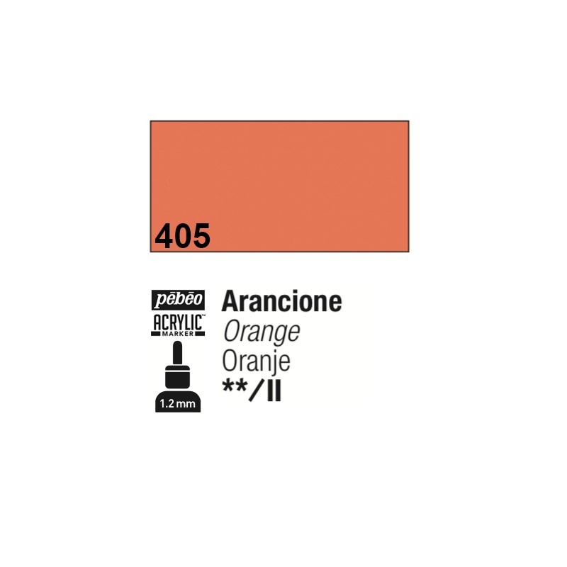 405 - Pebeo Acrylic Marker Arancione punta fine rotonda 1,2mm