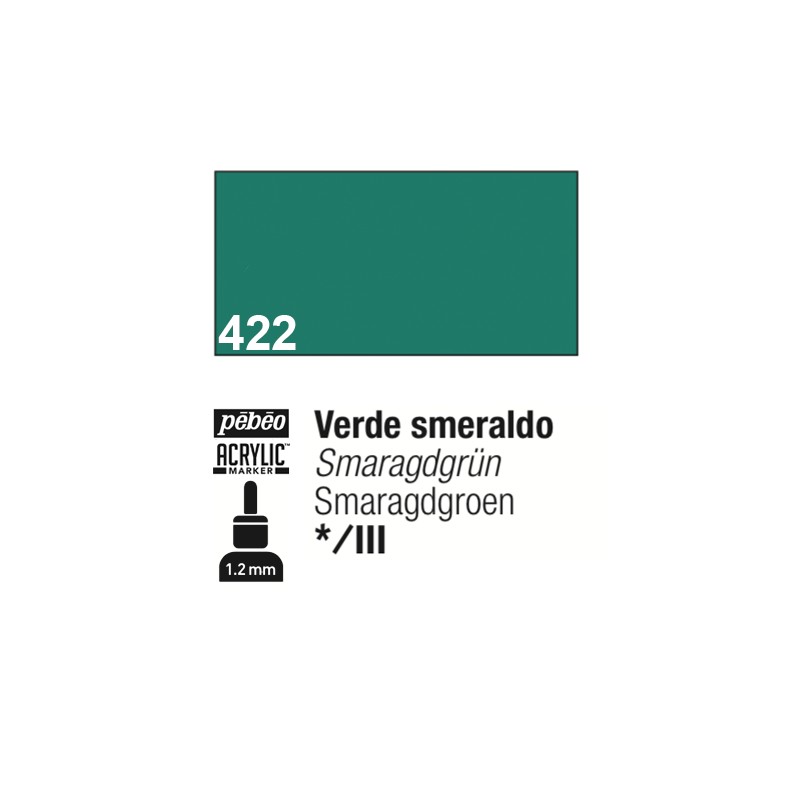 422 - Pebeo Acrylic Marker Verde Smeraldo punta fine rotonda 1,2mm