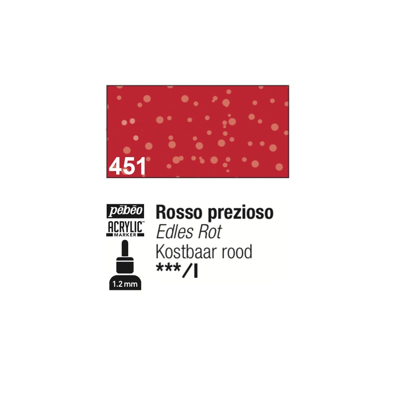 451 - Pebeo Acrylic Marker Rosso Prezioso punta fine rotonda 1,2mm