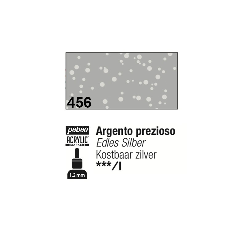 456 - Pebeo Acrylic Marker Argento Prezioso punta fine rotonda 1,2mm
