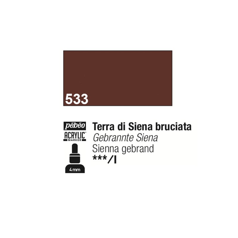 533 - Pebeo Acrylic Marker Terra Di Siena Bruciata punta media rotonda 4mm