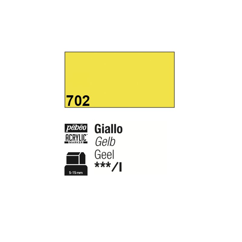 702 - Pebeo Acrylic Marker Giallo punta 3 in 1, 5-15mm